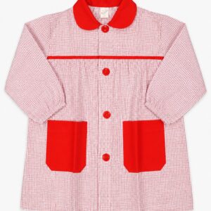 Bata azul- cuello rojo